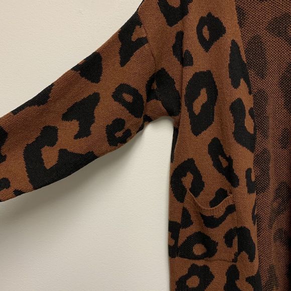 Goodnight Macaroon Reilly Leopard Print‎ Open Cardigan Sweater Coat Duster OS - Picture 4 of 7